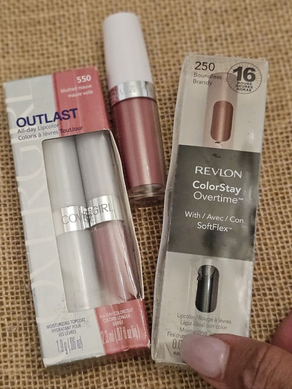 NEW Lipcolors Covergirl 550 Revlon 250 and Maybelline 080